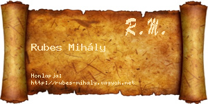 Rubes Mihály névjegykártya