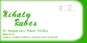 mihaly rubes business card